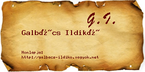 Galbács Ildikó névjegykártya